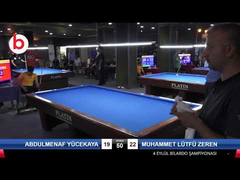 ABDULMENAF YÜCEKAYA & MUHAMMET LÜTFÜ ZEREN Bilardo Maçı - 4 EYLÜL BİLARDO ŞAMPİYONASI - SİVAS-1.TUR