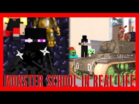 Monster School in REAL LIFE: Minecraft vs. FNAF Gun Master