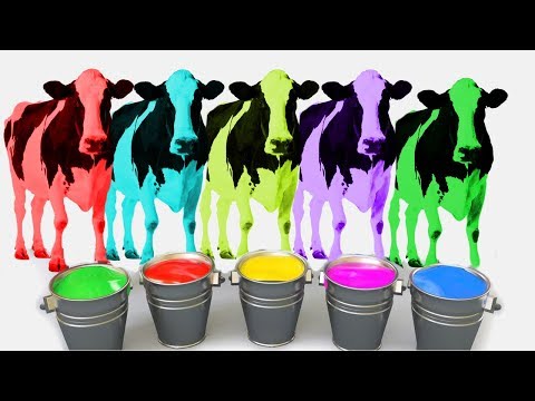 Cow Cow Bulldozer Truck | Learn Shapes Cow Grass W Cartoon 3D Nursery Rhymes | Songs For Children