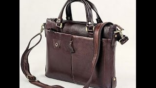 Mike -- Brown Leather Laptop Bag