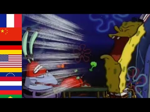 MR KRABS I WANNA GO TO BED! in 24 different languages