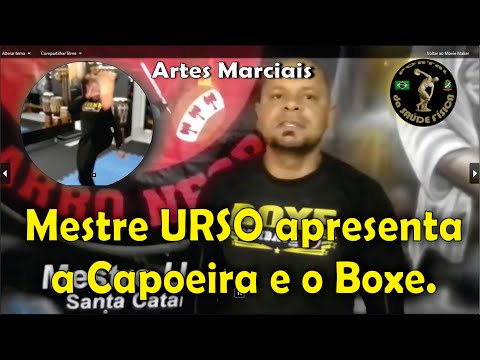 Mestre URSO apresenta os movimentos básicos da CAPOEIRA e do BOXE - COMBATE 60. Capoeira and Boxing.