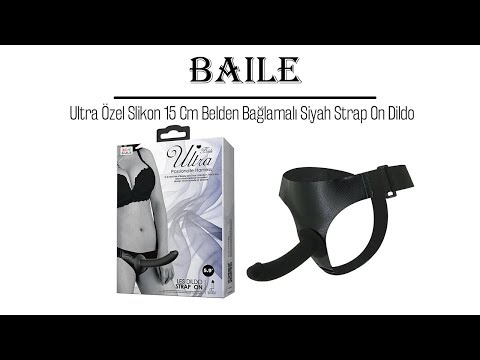 Ultra Özel Slikon 15 Cm Belden Bağlamalı Siyah Strap On Dildo