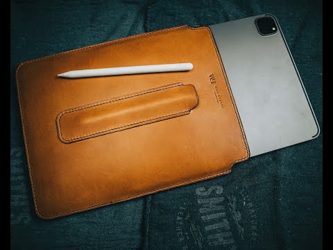 Making a Handmade Leather iPad Cover - iPad 11'' leather cover [ASMR] - Will Hodges