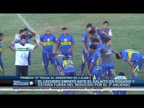 Primera "D" fecha 34: Argentino de Rosario 2 Alem 2