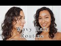 Wavy Hair Routine 2a/2b Curls W/ Denman Brush