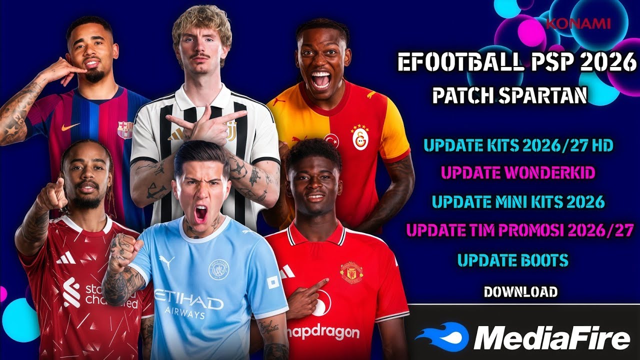 eFootball 26 PPSSPP Update Transfer 2026 Terupdate, New Real Face, Update Kits 2026