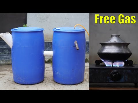 How to make free Gobar gas plant in Drums