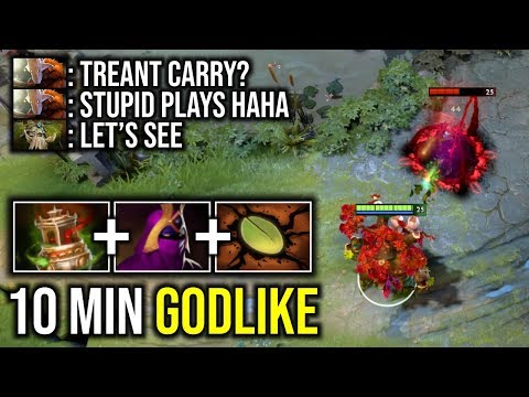 NEW CARRY..!! 10 Min Godlike Roaming Treant Protector 7.21d | Dota 2