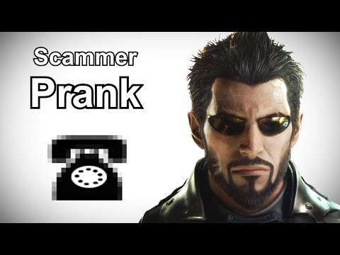 Adam Jensen Calls Tech Support Scammers - Deus Ex Prank Call