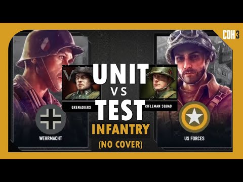 Grenadier (Wehrmacht) vs Rifleman (US) - No Cover | Unit Test | Company of Heroes 3