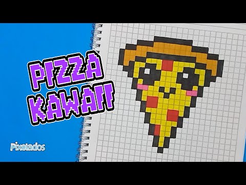 HOW TO DRAW A KAWAII PIXEL ART PIZZA - PIXELATED