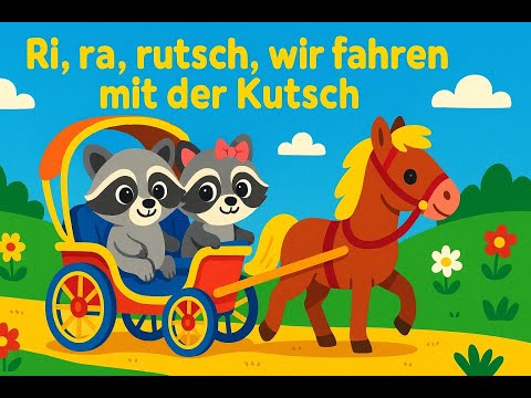 🎶 Kinderlieder Hop Hop 🎶 – 🐻🚗 Ri, ra, rutsch, wir fahren mit der Kutsch 🐻🚗 – deutsch