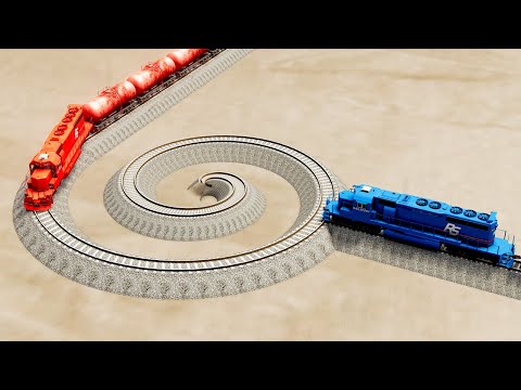 Impossible Deadlock Rail Tracks Vs Multiple Trains Crossing !! - BeamNG.Drive | Part 2