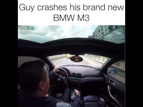 Guy crashes his brand new BMW