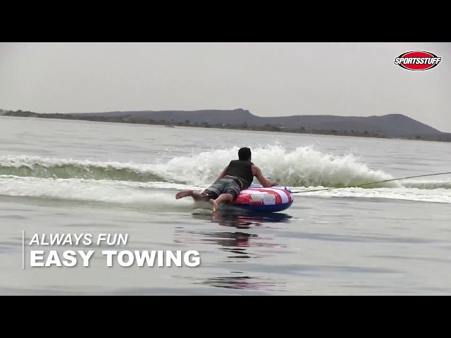 Stars N' Stripes Inflatable Towable Tube w Rope Pump Single Rider 3