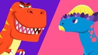 [ES, PT Sub] Boom Boom Head-butting Dino Song ♪ | Nursery Rhymes | Animal Songs★TidiKids