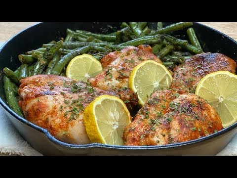 Garlic Butter Chicken Thighs with Lemon Green Beans