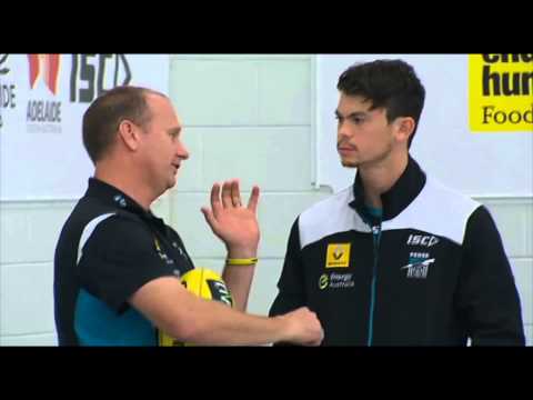 Ken Hinkley mic'd up behind the scenes pre-game v Hawthorn