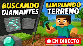 👉 BUSCANDO DIAMANTES y LIMPIANDO TERRENO para la GRANJA DE HIERRO | Minecraft Bedrock Survival