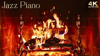 🔥 Relaxing Jazz Piano Music Fireplace 🔥 Instrumental Piano Jazz Music & Crackling Fire