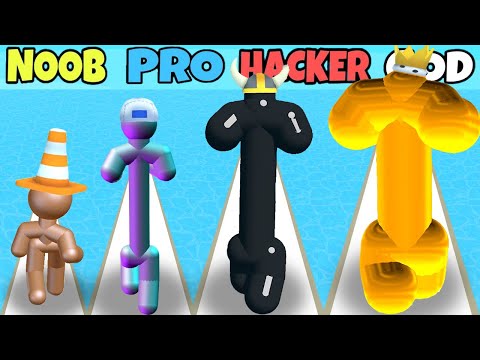 NOOB vs PRO vs HACKER vs GOD in Tall Man Run Big Update Part 3