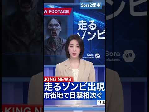 社会情報学科 🔵リアル！走るゾンビのニュース🔴日本で最初にゾンビの対応をするのは🟢感染スピードも速い #shorts #running #zombie #sora2
