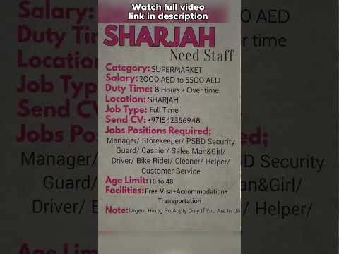 Dubai Hiring Staff 2025 – Apply Now! #dubaijob