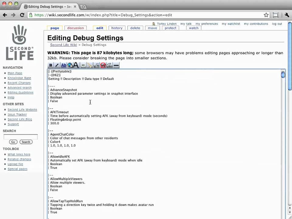 Getting started editing on wiki.secondlife.com