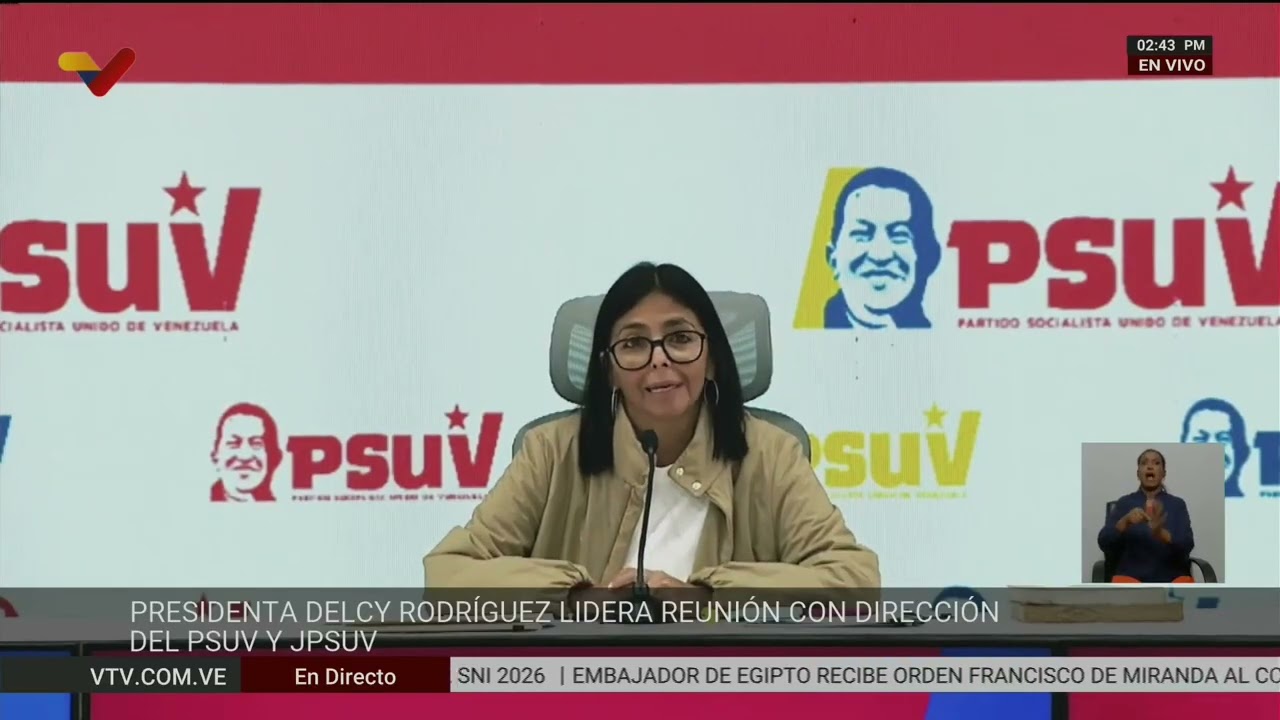 Delcy Rodríguez se reunió con dirección nacional del Partido Socialista Unido de Venezuela (PSUV)