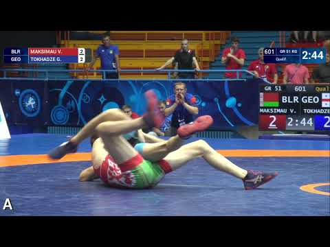 Qual. GR - 51 kg: V. MAKSIMAU (BLR) v. G. TOKHADZE (GEO)