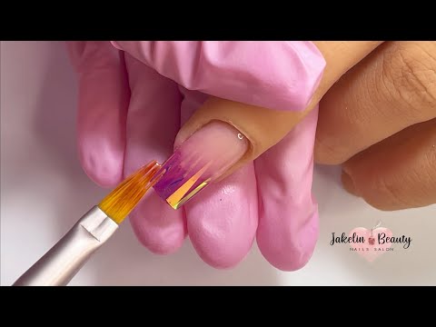 💖DIFUMINADO DE PIGMENTOS CON PAPEL HOLOGRAFICO✨💅 #difuminadouñas #diseñoconefecto