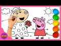 Wedding Dress Made Of CHEESE Miss Cow Gets Married Peppa Pig DRAWING COLORING