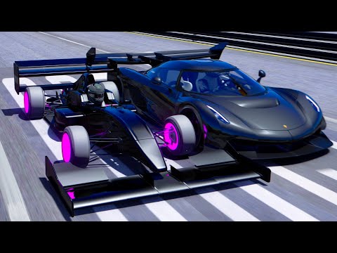 10 Million HP Formula Jet Engine vs Koenigsegg Jesko Black Devil at Special Stage Route X
