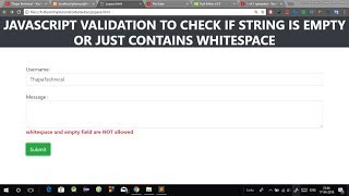 JavaScript Validation check if the string is empty or just contains whitespaces