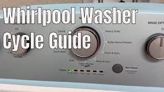 WHIRLPOOL TOP LOAD WASHER CYCLE GUIDE / WHIRLPOOL WASHING MACHINE WTW4816FW WASHING CYCLES