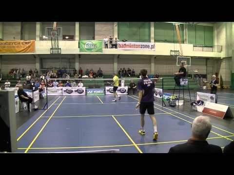 IMP 2013 Mistrzostwa Polski Badminton Półfinał SM Michał Rogalski vs Hubert Pączek 2 set HD