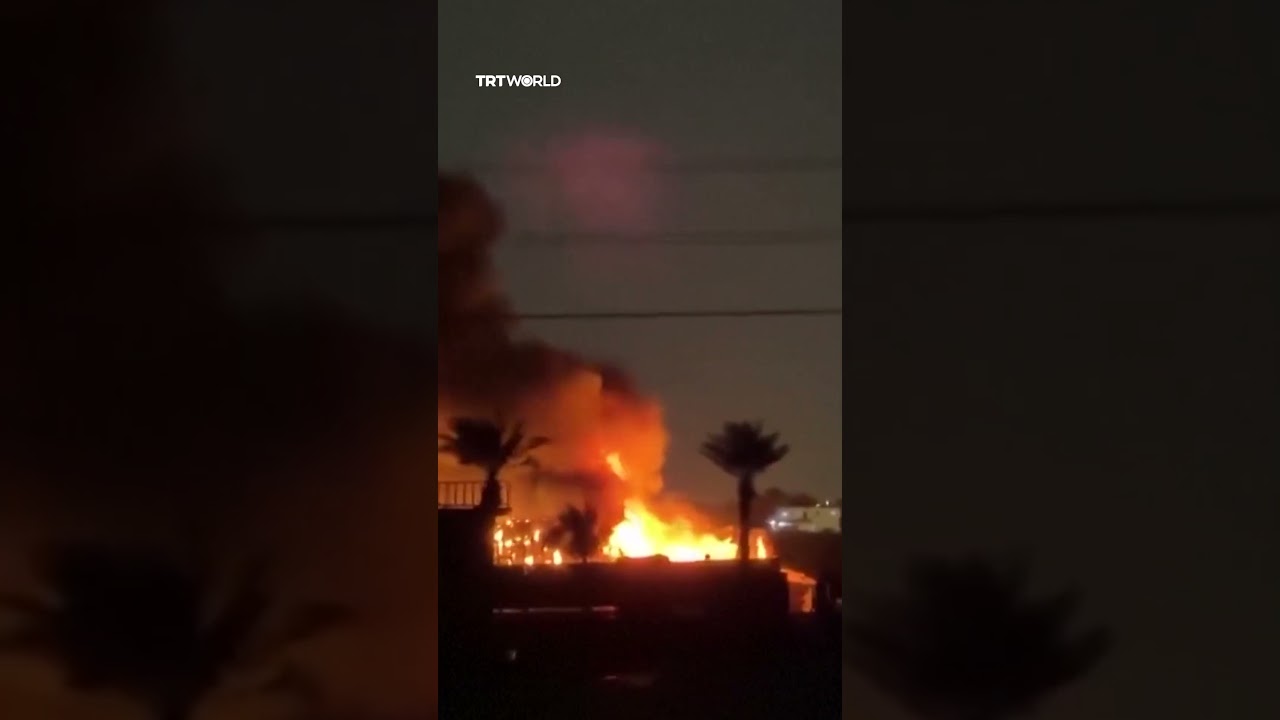 Video | Flames seen at US diplomatic facility in Baghdad after renewed drone attack