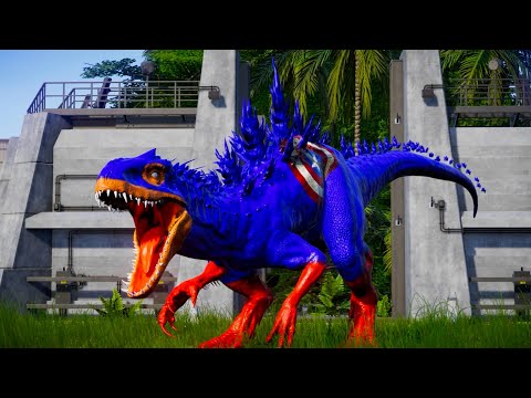 Ultimate Dino Hero Battle: Captain America I-REX vs MEGALODON Indoraptor 🌈🦖 Jurassic world evolution