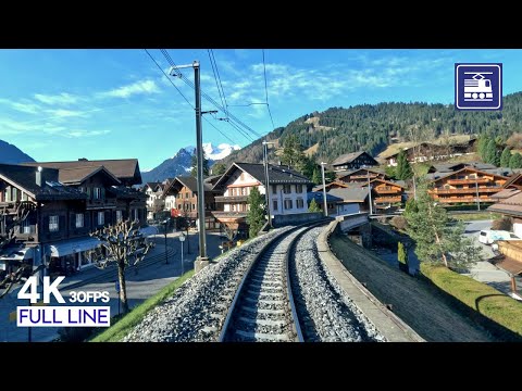 🇨🇭 Cab Ride GoldenPass Panoramic MOB Train Driver's POV  |  Zweisimmen - Montreux Part 1 [4K]