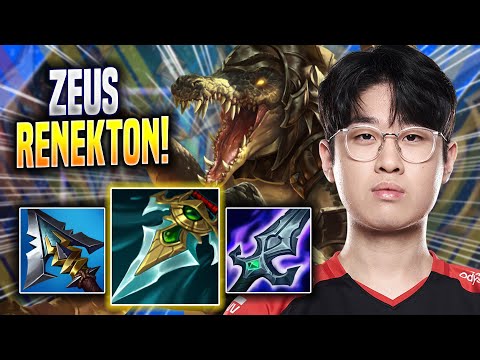 ZEUS IS A GOD WITH RENEKTON! - T1 Zeus Plays Renekton TOP vs Akali! | Season 2022