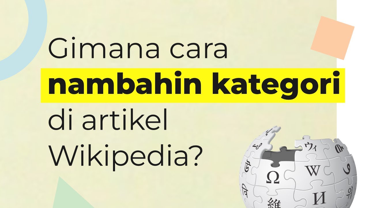 Gimana cara nambahin kategori di artikel Wikipedia?