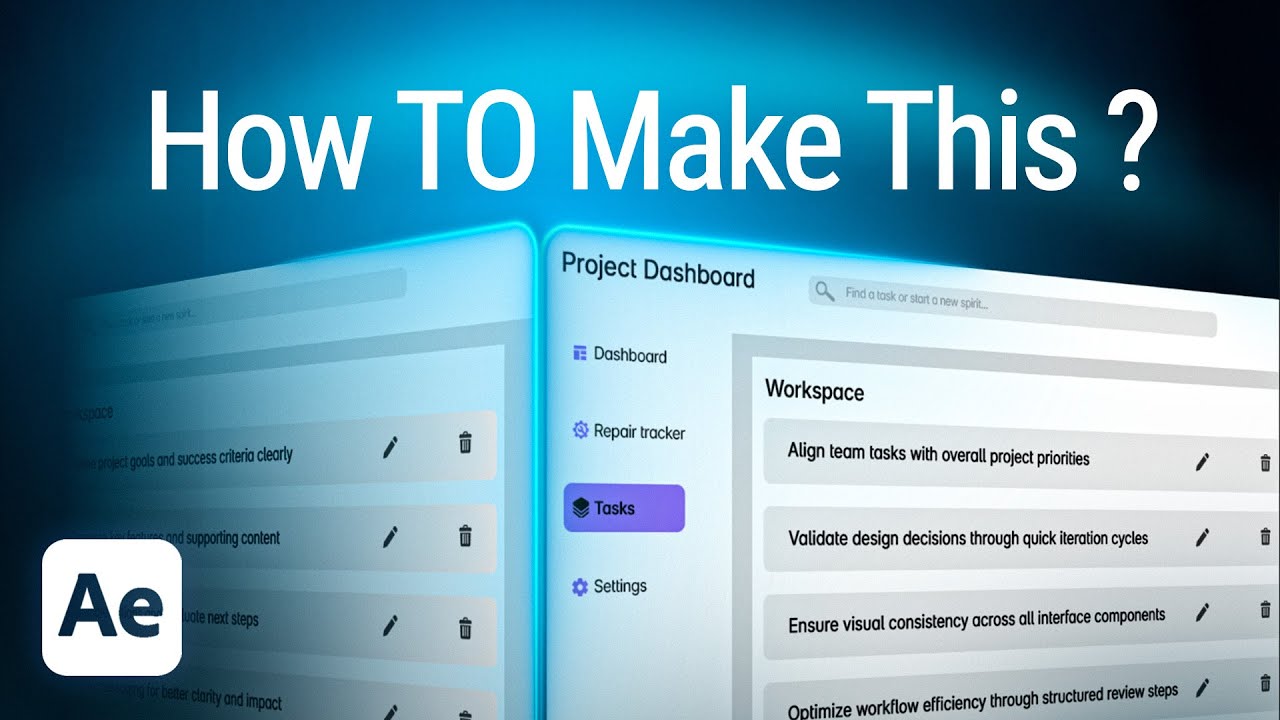 Clean UI Dashboard Animation in After Effects | Motion Graphics tutorial 