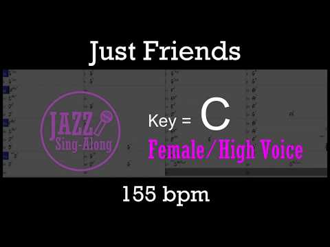 Just Friends  - with Intro + Lyrics in C (Female) - Jazz Sing-Along