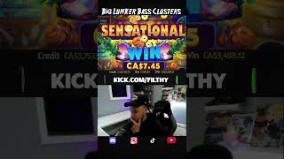 BIG LUNKER BASS CLUSTERS SLOT WITH A HUGE WIN #lunker #bass #clusters #hugewins #slot #shorts #win