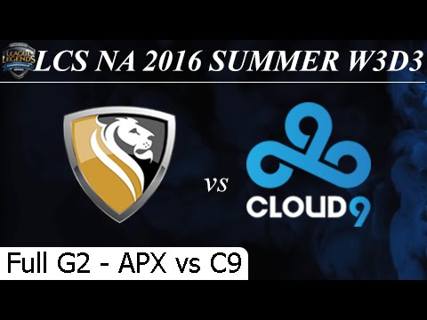 APX vs C9 Game 2 Full 19/06/2016 - LCS NA Summer 2016 W3D2M8 Apex vs Cloud 9