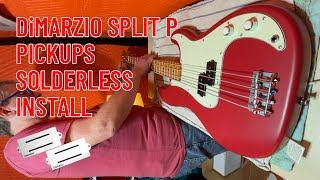 Video thumbnail for Squier 40th Anniversary Precision Bass — DiMarzio Split P Pickup Solderless Install + Tone Demo by Room 34 / Scott Anderson