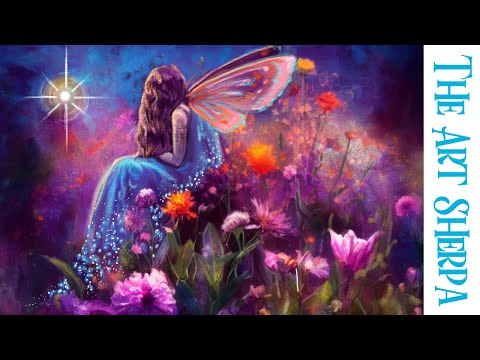 Fairy in Flowers Fantasy Art 🦋🌺🌟 How to paint acrylics for beginners: Paint Night at Home