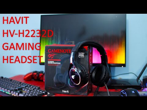 Žaidimų ausinės HAVIT HV-H2232D E-SPORTS, RGB, 50mm, USB jungtis, juodos video