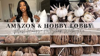 HOBBY LOBBY FALL HOME DECOR SHOP WITH ME 2021 | AMAZON MUST HAVES HAUL